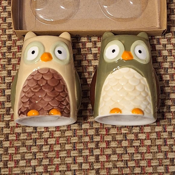 Marshalls Other - Marshalls Cute Owl Ceramic Salt & Pepper Shakers - Cream and Green Never Used